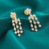 N-470-P-Y (23) Gorgeous 0.56 Cts Round Brilliant Cut Diamonds Dangle Earrings 14K Yellow Gold