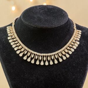 Stunning 3.10 Cts Round Brilliant F/VS1 Diamonds Tennis Necklace 14K Rose Gold