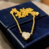 GIA Certified 1.80 ct Heart Round Shape F/VS1 Diamonds Station Necklace 18K Gold