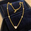 GIA Certified 1.80 ct Heart Round Shape F/VS1 Diamonds Station Necklace 18K Gold