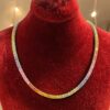 N-491 (24) Classy 29.62 Cts Natural Sapphire Unisex Rainbow Tennis Necklace 18K Yellow Gold