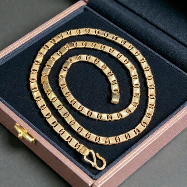 Classy Dubai Men's Deputy Link Chain Necklace In Fine 22K Yellow Gold