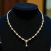 1.12 Cts Round Brilliant F/VS1 Diamonds Tennis Necklace Fine 14K Yellow Gold