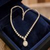 N-499-W (25) Stunning 2.32 Carats Round Baguette Shape F/VS1 Diamonds Necklace 14K White Gold