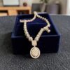 N-499-W (26) Stunning 2.32 Carats Round Baguette Shape F/VS1 Diamonds Necklace 14K White Gold