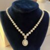 N-499-W (27) Stunning 2.32 Carats Round Baguette Shape F/VS1 Diamonds Necklace 14K White Gold