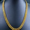 N-500 (15) Classy Dubai Cuban Link Men's Chain Necklace In 916 Hallmark 22K Yellow Gold