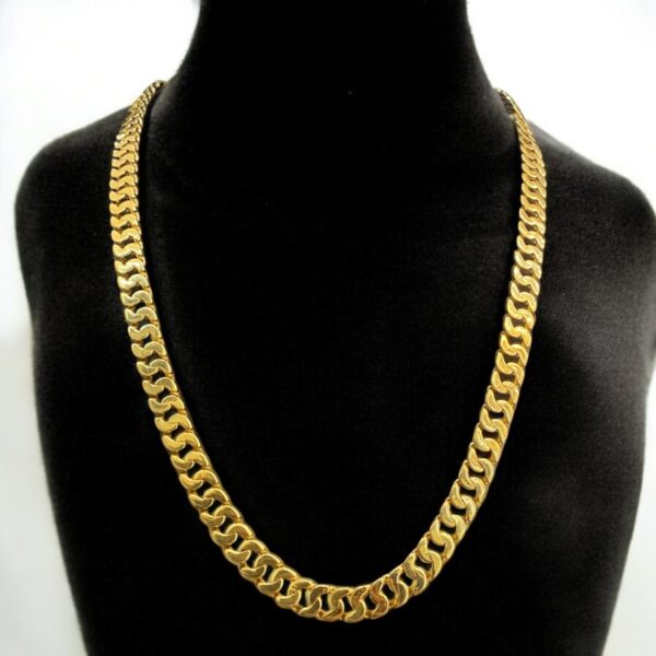N-500 (18) Classy Dubai Cuban Link Men's Chain Necklace In 916 Hallmark 22K Yellow Gold