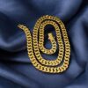 N-500 (31) Classy Dubai Cuban Link Men's Chain Necklace In 916 Hallmark 22K Yellow Gold