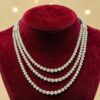 9.70 Cts Round Brilliant F/VS1 Diamonds 3-Strand Tennis Necklace 14K Yellow Gold