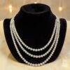 9.70 Cts Round Brilliant F/VS1 Diamonds 3-Strand Tennis Necklace 14K Yellow Gold