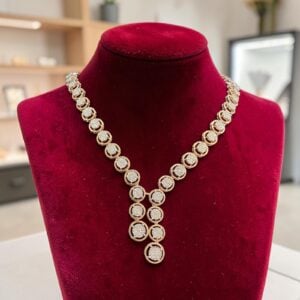 Classy 1.99 Cts Round Brilliant F/VS1 Diamonds Single Strand Necklace 14K Gold
