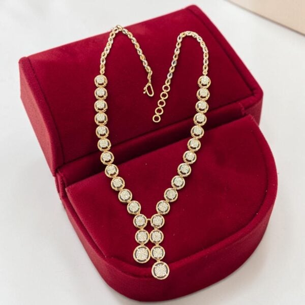 Classy 1.99 Cts Round Brilliant F/VS1 Diamonds Single Strand Necklace 14K Gold
