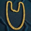 N-524 (22) Classy Men's Dubai Cuban Link Chain Necklace In 916 Stamped 22K Yellow Gold