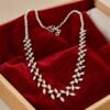 1.50 Cts Round Brilliant F/VS1 Natural Diamonds Illusion Necklace 14K White Gold