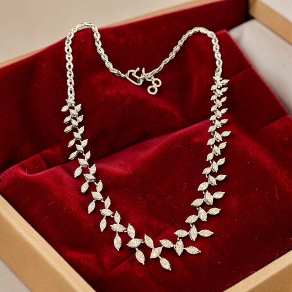 1.50 Cts Round Brilliant F/VS1 Natural Diamonds Illusion Necklace 14K White Gold