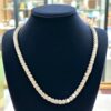N-543 (35) Exquisite 25.75 Cts Round Brilliant Cut Diamonds Unisex Tennis Necklace 14K Gold
