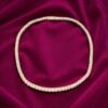 N-543 (36) Exquisite 25.75 Cts Round Brilliant Cut Diamonds Unisex Tennis Necklace 14K Gold
