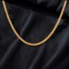 Elegant Dubai Unisex Twisted French Rope Chain Necklace Hallmark 22K Yellow Gold