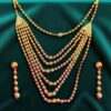 Beautiful Dubai Handmade Necklace Earrings Set In 916 Hallmarked 22K Yellow Gold