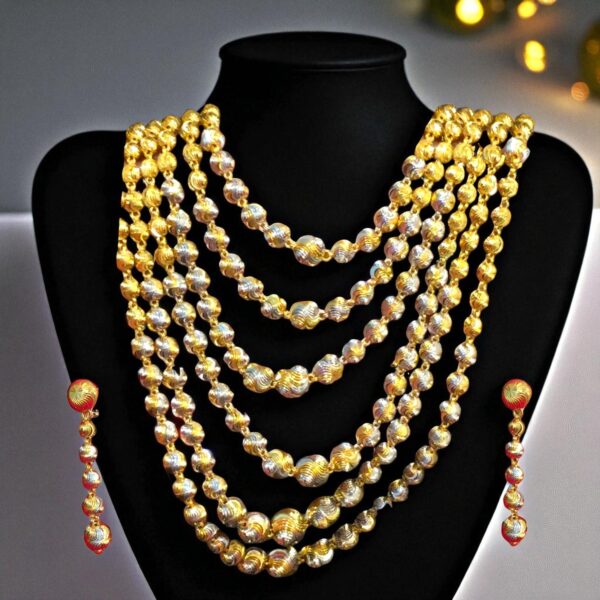 Beautiful Dubai Handmade Necklace Earrings Set In 916 Hallmarked 22K Yellow Gold