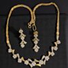 N-548 (19) Splendid 4.01 Cts Round Brilliant Diamonds Floral Necklace Earrings Set 14K Gold