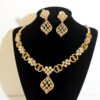 Classy 1.83 Cts Round Brilliant Cut Diamonds Necklace Earrings Set 14K Rose Gold