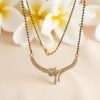 N-555 (15) Pave 1.50 Cts Round Baguette Shape Diamonds Mangalsutra Necklace 14K Yellow Gold
