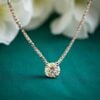 GIA Certified 1 Carats F/VS1 Round Brilliant Cut Diamond Solitaire Necklace 18K Gold