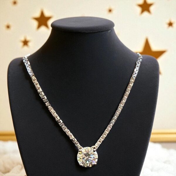 GIA Certified 1 Carats F/VS1 Round Brilliant Cut Diamond Solitaire Necklace 18K Gold