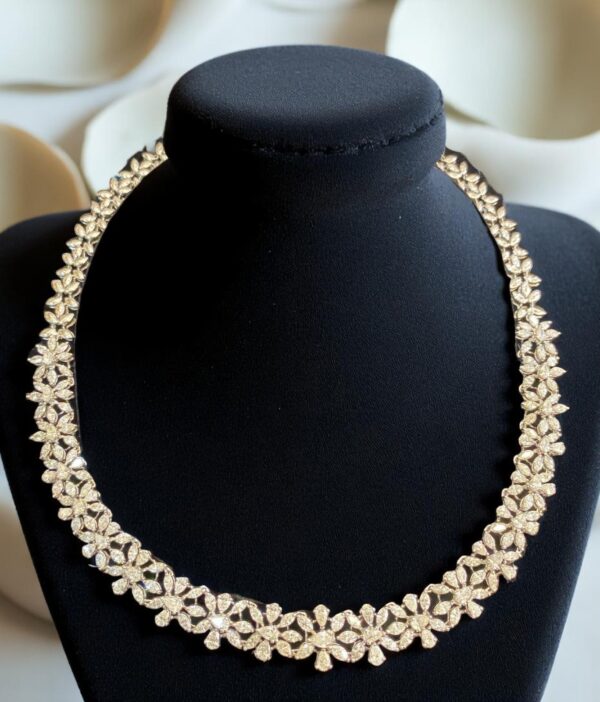N-557 (16) Exquisite 16.08 Cts F/VS1 Pear Marquise Shape Diamonds Riviera Necklace 14K Gold
