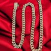 N-558 (21) Pave 8.93 Cts Round Brilliant F/VS1 Diamonds Men's Cuban Link Necklace 14K Gold