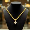 N-560 (21) GIA Certified 1.50 Carats F/VS1 Princess Shape Natural Diamond Necklace 18K Gold