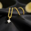 N-560 (24) GIA Certified 1.50 Carats F/VS1 Princess Shape Natural Diamond Necklace 18K Gold