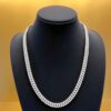 N-561 (17) Classy 14.70 Cts Round Brilliant Cut Diamonds Men's Cuban Link Necklace 14K Gold