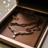 1.10 Cts Round Brilliant Cut F/VS1 Diamonds Mangalsutra Necklace 14K Yellow Gold