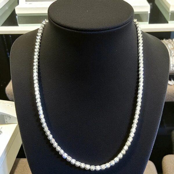 Stunning 5.75 Cts Round Brilliant Cut Natural Diamonds Unisex Necklace 14K Gold