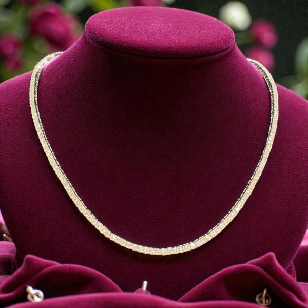 N-569 (25) Stunning 5.98 Cts Round Brilliant F/VS1 Diamonds Unisex Tennis Necklace 14K Gold