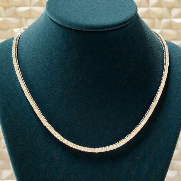 N-569 (26) Stunning 5.98 Cts Round Brilliant F/VS1 Diamonds Unisex Tennis Necklace 14K Gold