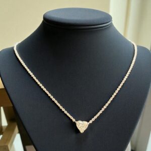 GIA Certified 1 Carats F/VS1 Heart Shape Natural Diamond Necklace 18K White Gold