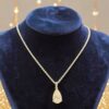 N-576 (24) Stunning 5 Cts GIA Certified Pear Shape Natural Diamond Necklace 18K White Gold
