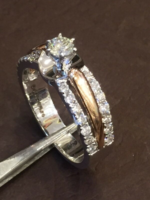 Pave 0.74 Cts Round Brilliant Cut Diamonds Engagement Ring In 585 Solid 14K Gold