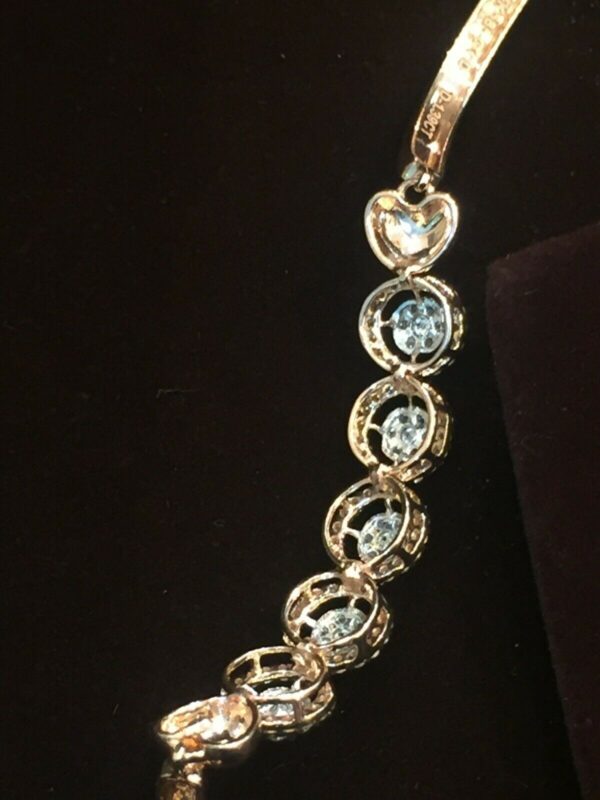 Pave 1.39 Cts Round Brilliant Cut Diamonds Tennis Bracelet In 585 Fine 14K Gold