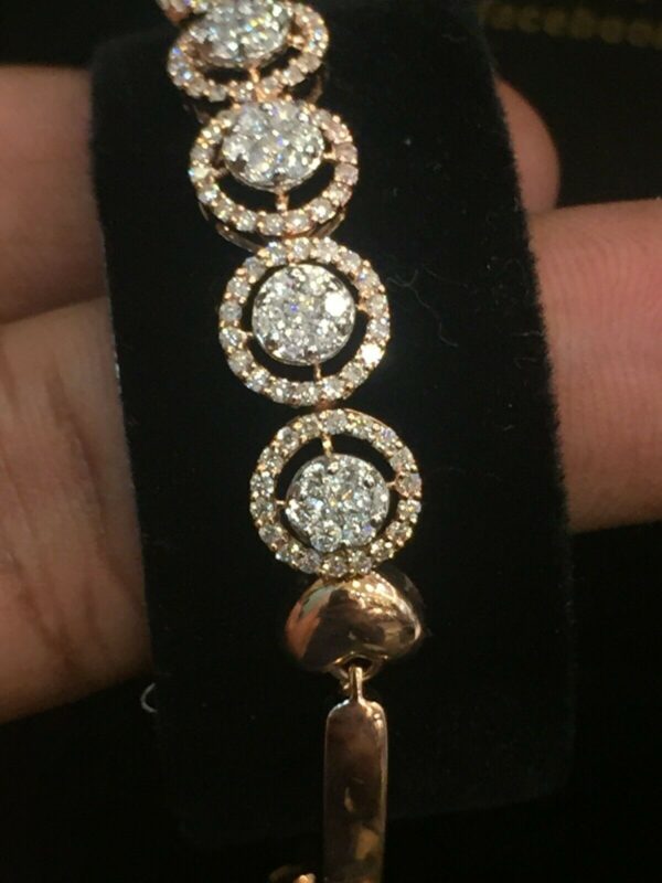 Pave 1.39 Cts Round Brilliant Cut Diamonds Tennis Bracelet In 585 Fine 14K Gold
