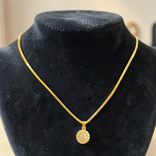 P-042-Y (25) Pave 0.80 ct Round Brilliant GIA Certified F/VS1 Diamonds Halo Necklace 14K Gold
