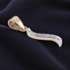 Elegant 0.15 Ct F/VS1 Round Brilliant Cut Diamonds Unisex Curve Pendant 14K Gold