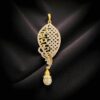 P-051 (29) 1.66 Cts Round Brilliant Cut F/VS1 Diamonds Feather Charm Pendant in 14K Yellow Gold