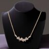 Exquisite 0.98 Cts Round Brilliant F/VS1 Diamonds Necklace Earrings Set 14K Gold
