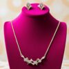 Exquisite 0.98 Cts Round Brilliant F/VS1 Diamonds Necklace Earrings Set 14K Gold