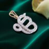 P-063 (6) Pave 0.85 Cts Round Brilliant Cut Diamonds Unisex Ek Onkar Pendant Fine 18K Gold